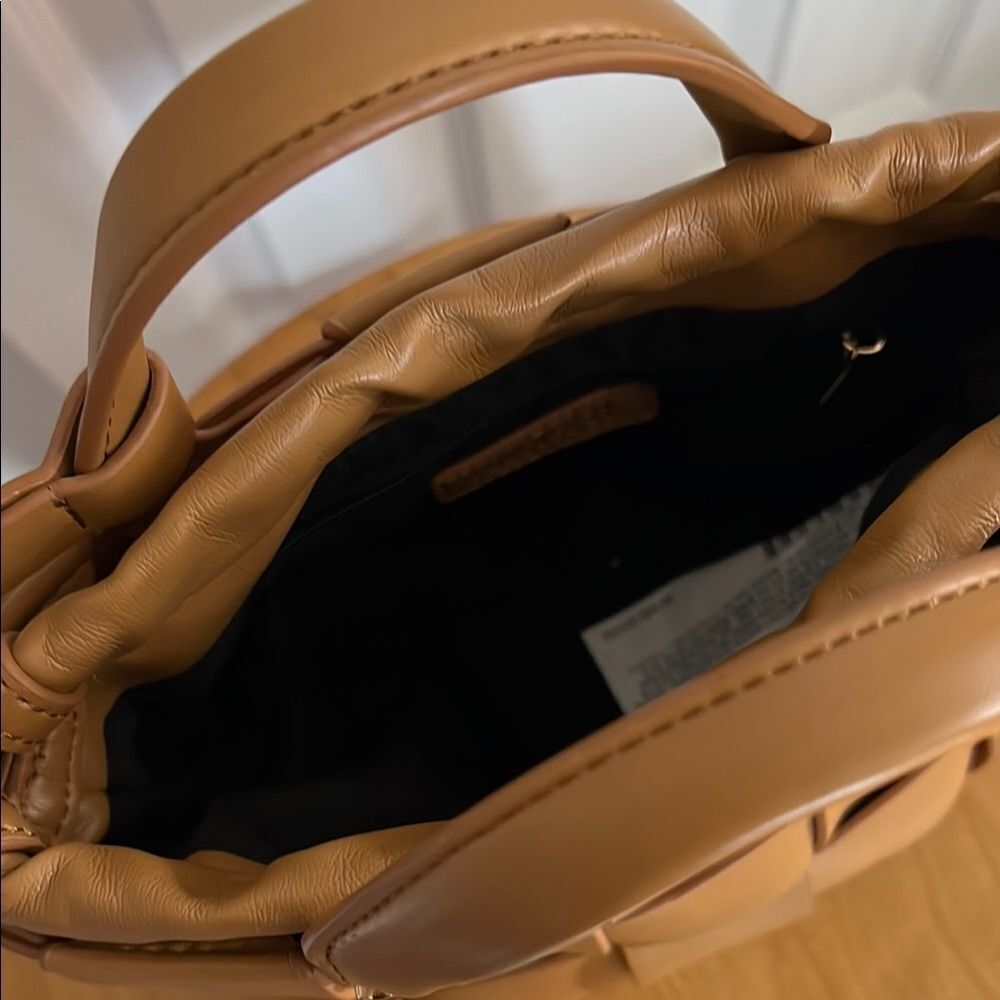 Forever 21 Brown Faux Leather Tote with Woven Design and Gold Accents - Picture 11 of 14